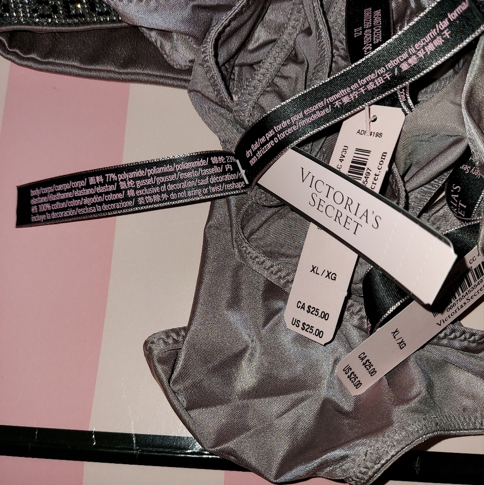 3 Victoria secret Bombshell Strap Thong size XL NWT - Picture 6 of 9